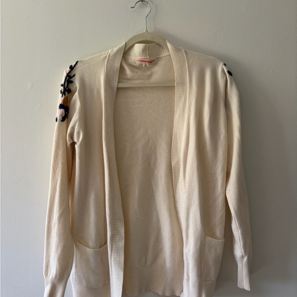 Orange Creek Cream Cardigan with Floral Details